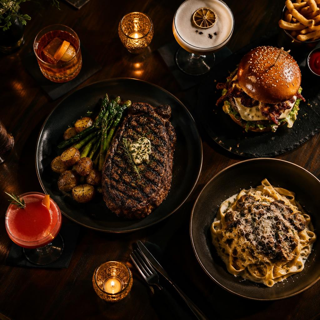 Restauracja Płońsk – dania Loft 19 & Bar by Msiw: stek, burger i makarony